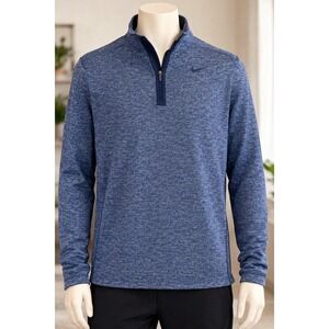 Nike Dri Fit 1/4 Zip Pullover Blue Mens Athletic Golf Running Sweatshirt Size M